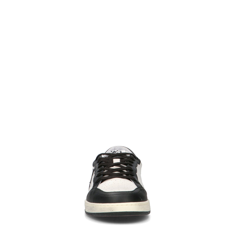 2 STAR Sneaker uomo bianca/nera in pelle