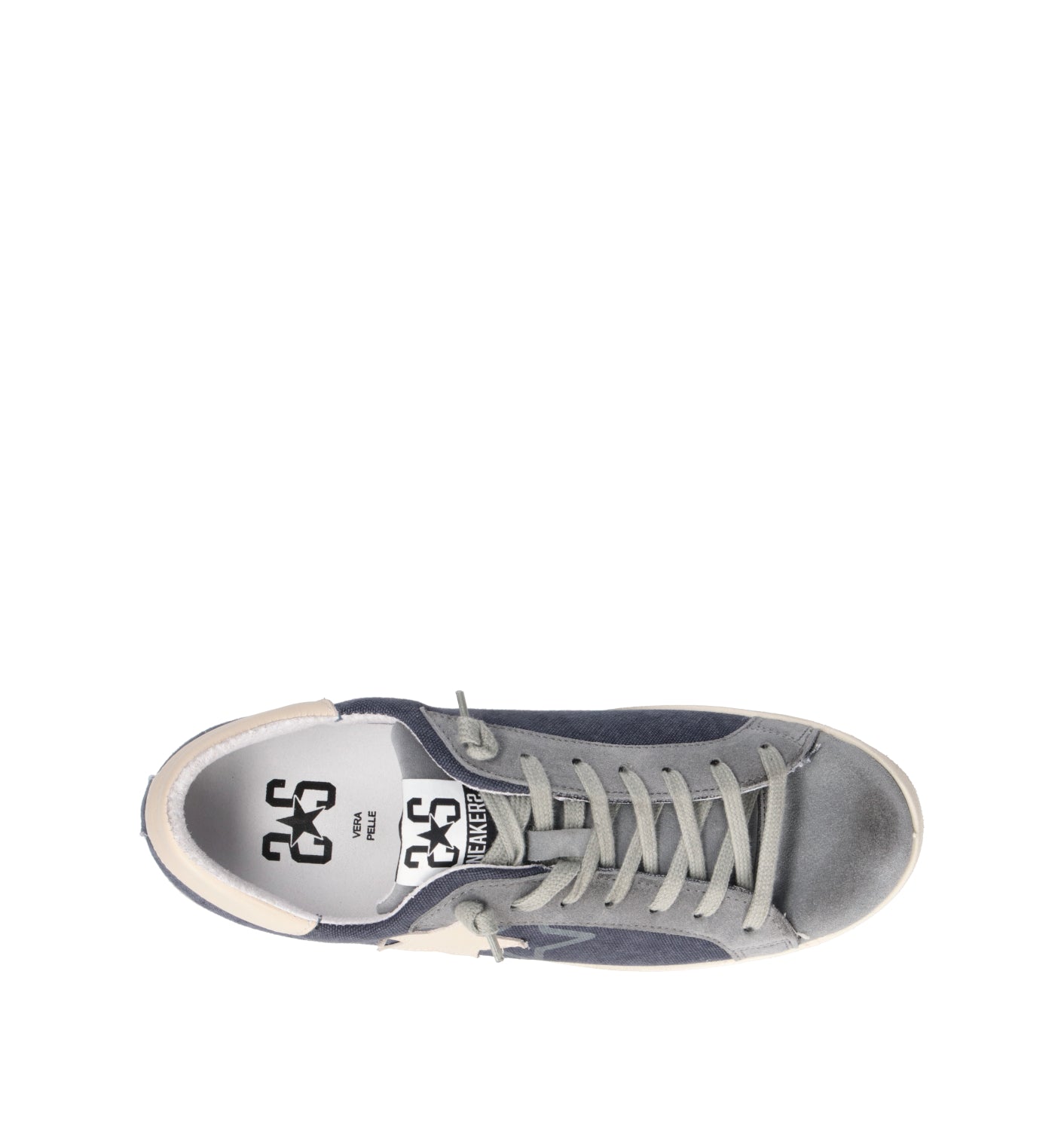 2 STAR Sneaker uomo blu in suede