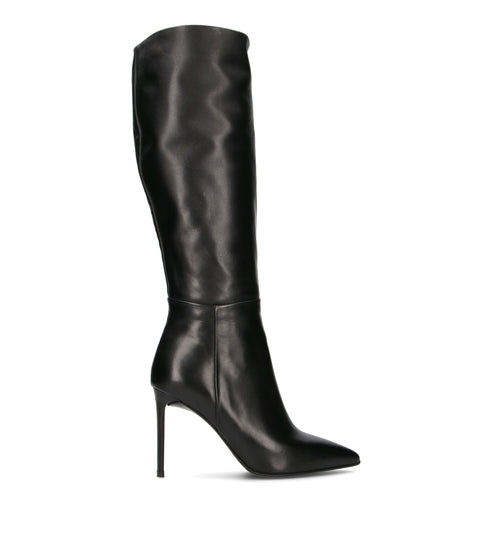 ALBANO Stivale donna nero in pelle