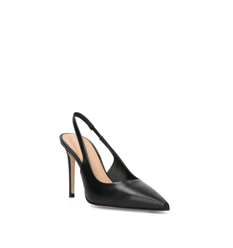 CHANTAL 1962 Slingback donna nera in pelle