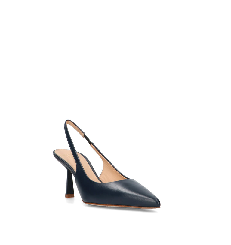 CHANTAL 1962 Slingback donna blu in pelle