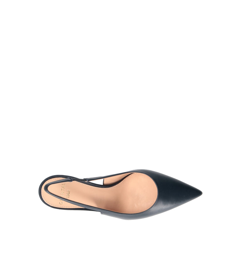 CHANTAL 1962 Slingback donna blu in pelle