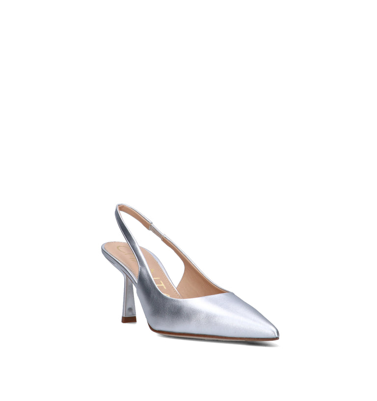 CHANTAL 1962 Slingback donna argento in pelle