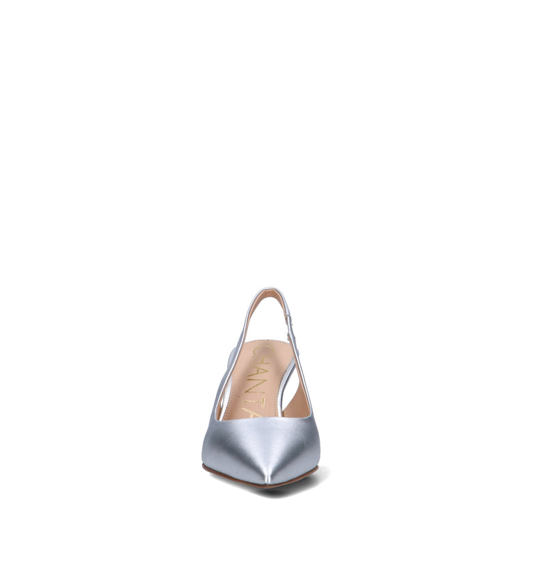 CHANTAL 1962 Slingback donna argento in pelle