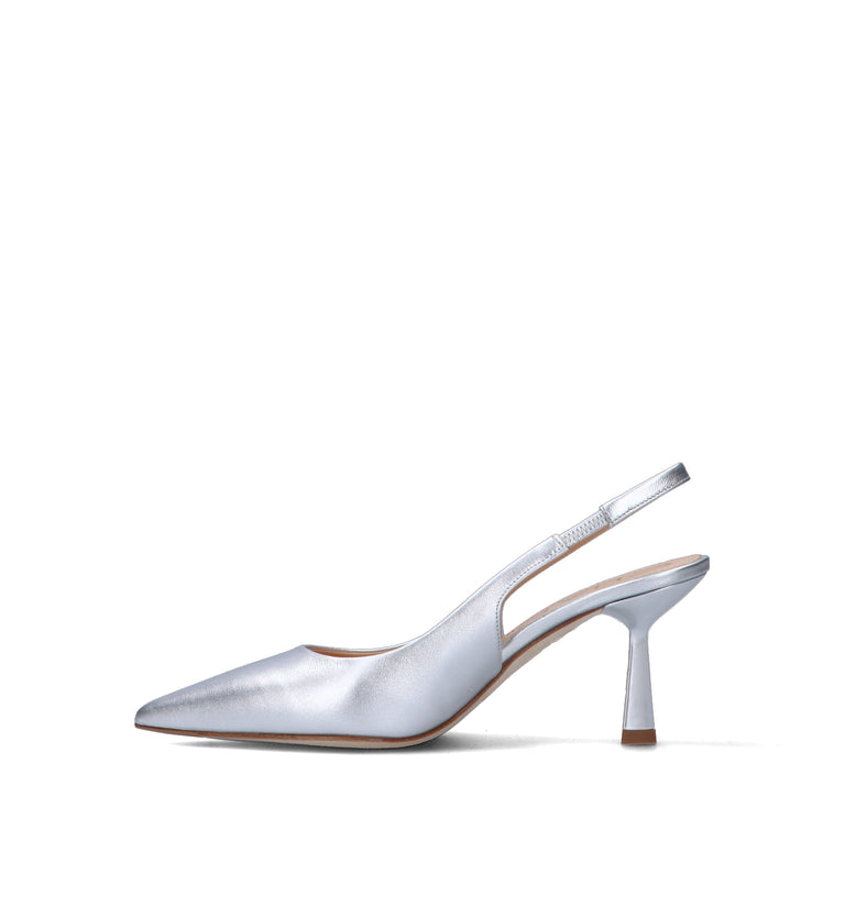 CHANTAL 1962 Slingback donna argento in pelle