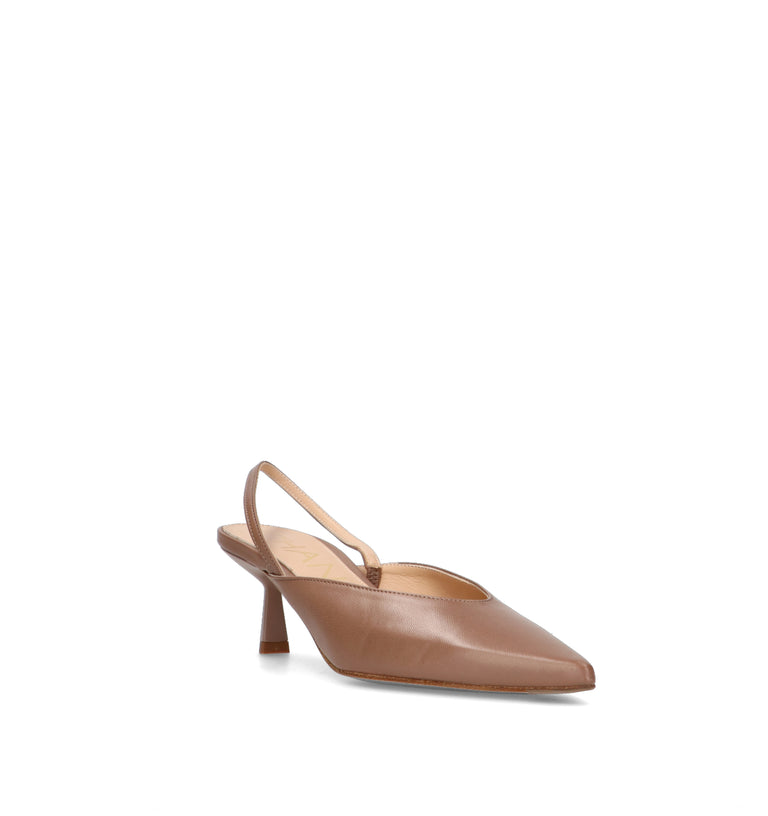 CHANTAL 1962 Slingback donna nocciola in pelle