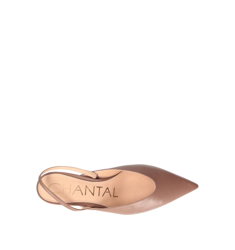 CHANTAL 1962 Slingback donna nocciola in pelle