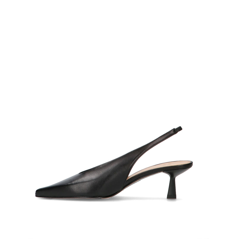 CHANTAL 1962 Slingback donna nera in pelle