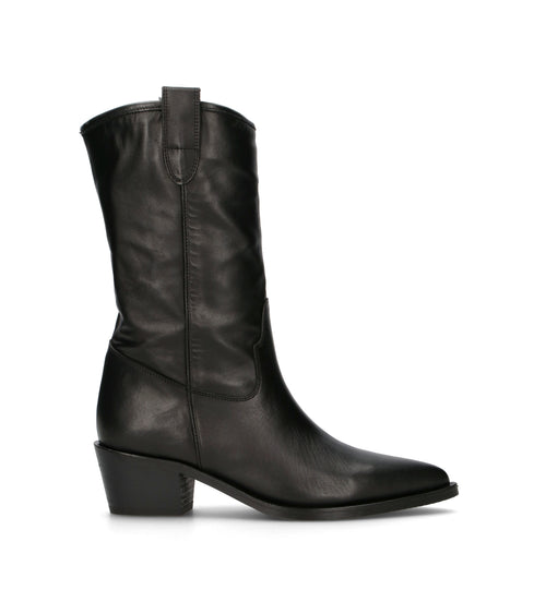 ALBANO Stivale donna nero in pelle