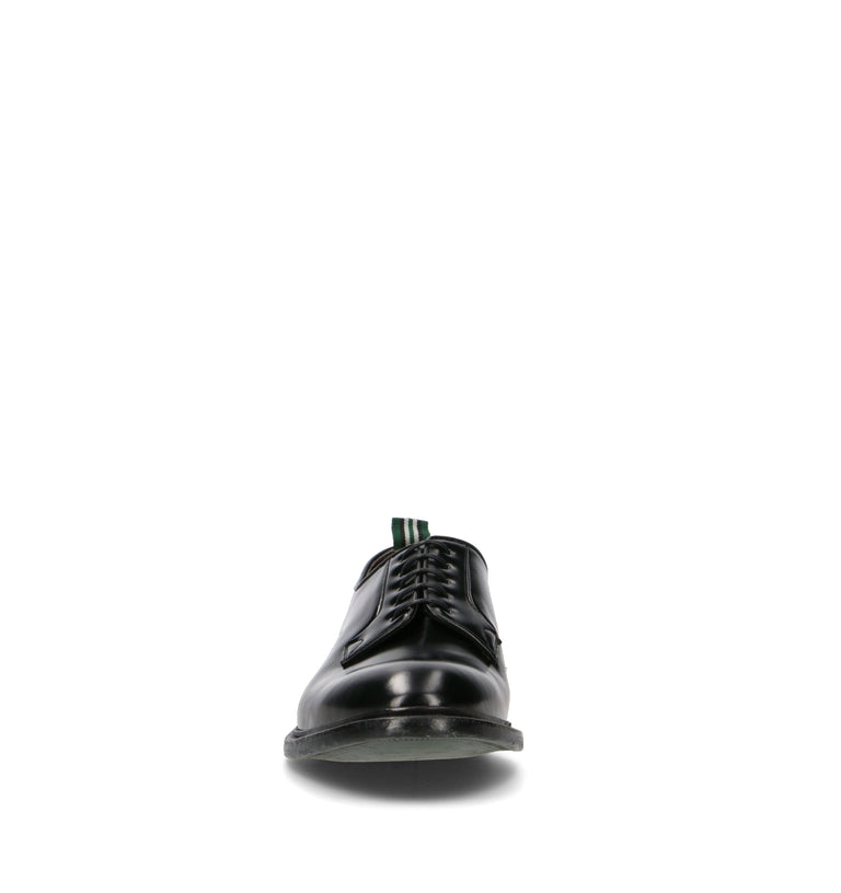 GREEN GEORGE Stringata uomo nera in pelle