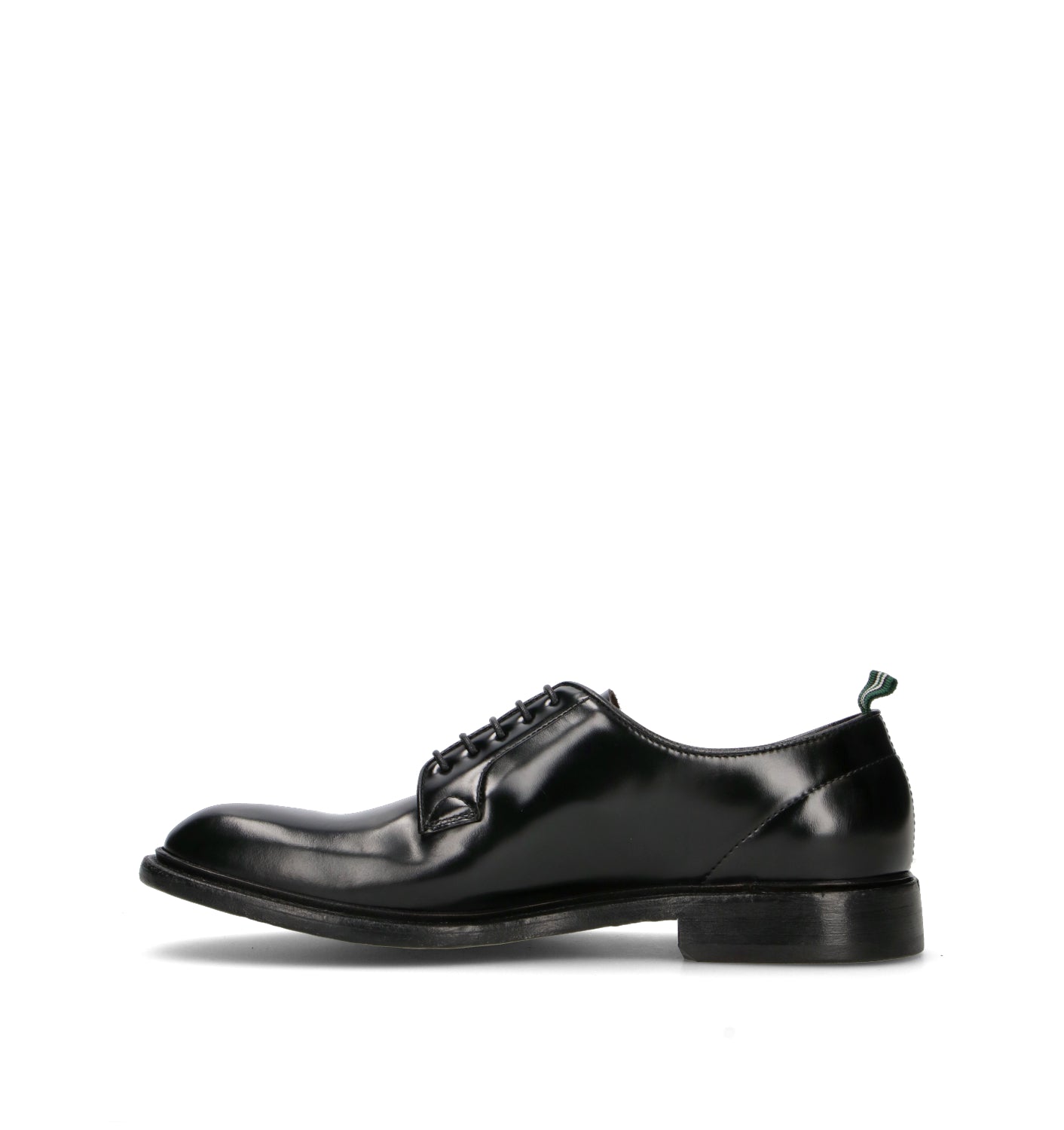 GREEN GEORGE Stringata uomo nera in pelle