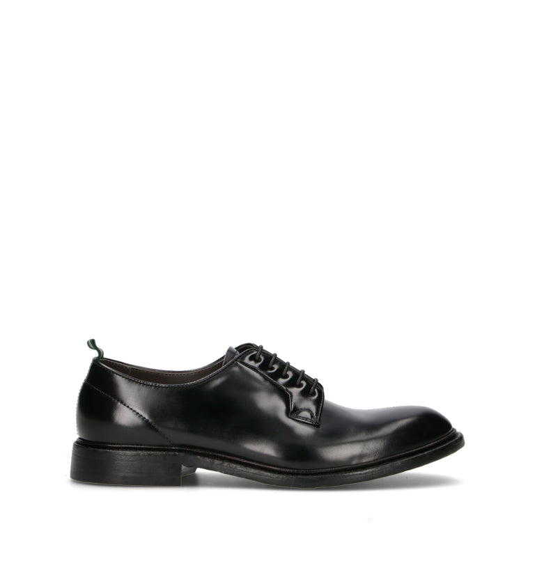 GREEN GEORGE Stringata uomo nera in pelle