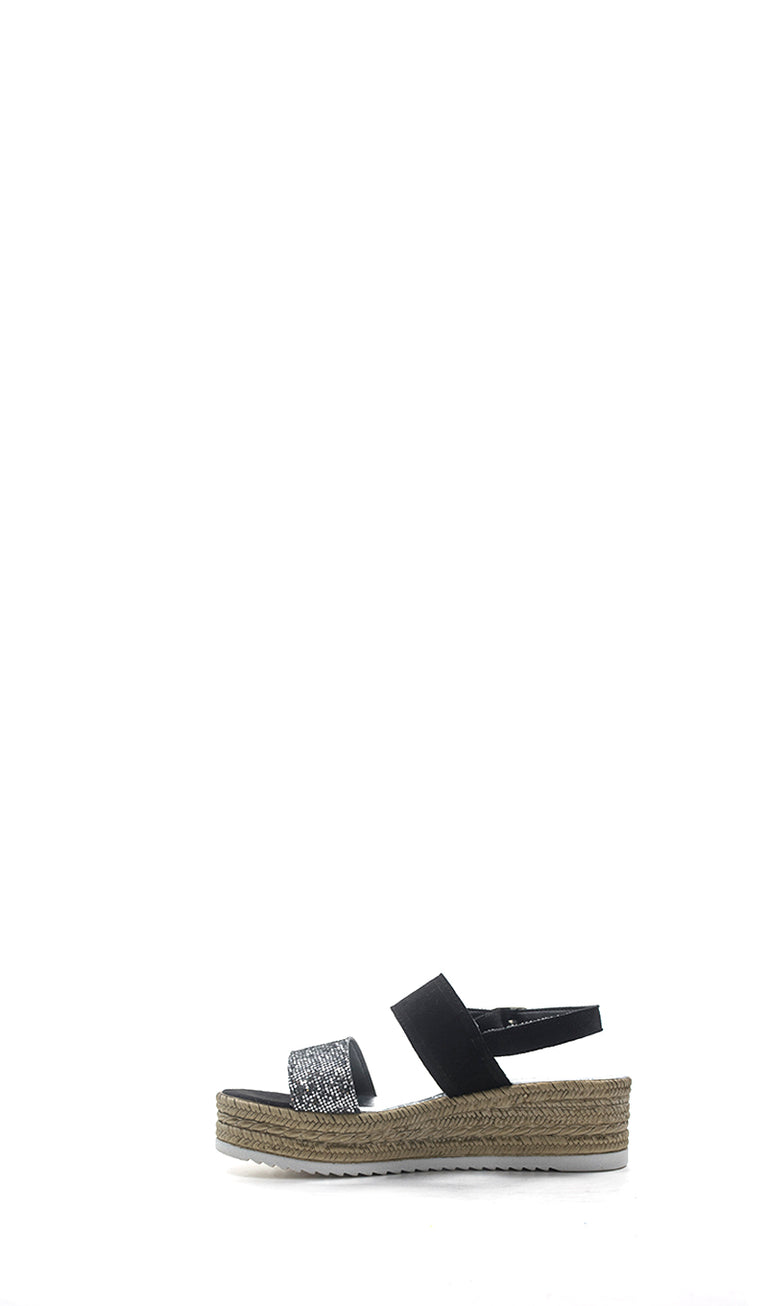 MIDELETTE Sandalo donna nero in pelle