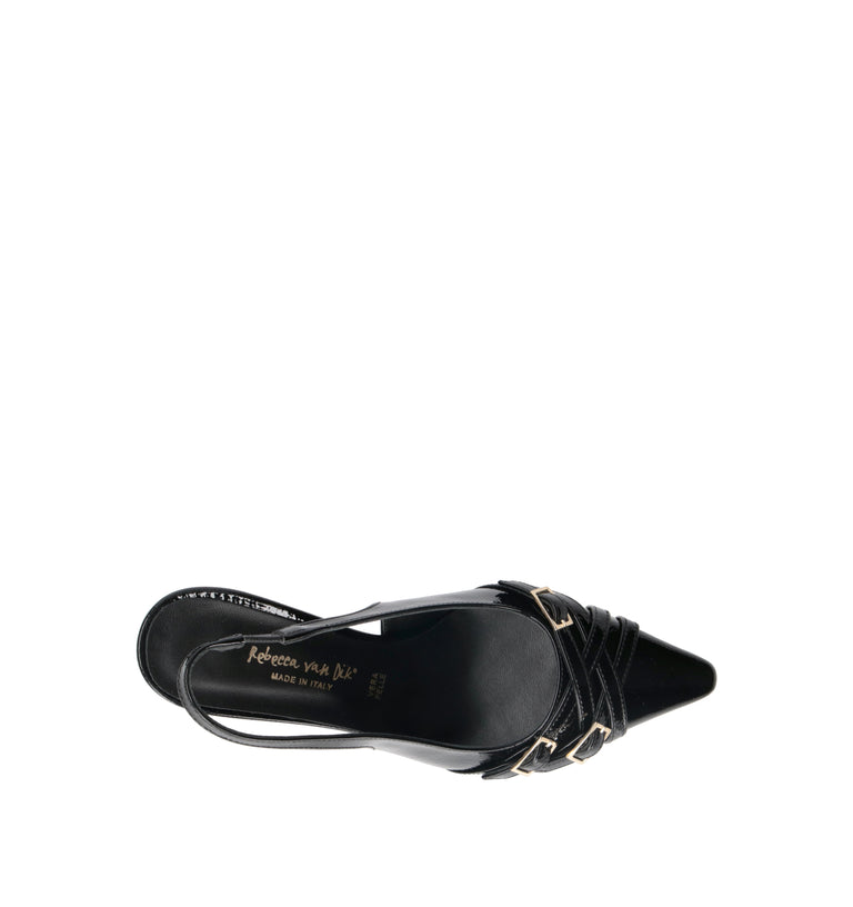 REBECCA VAN DIK Slingback donna nera