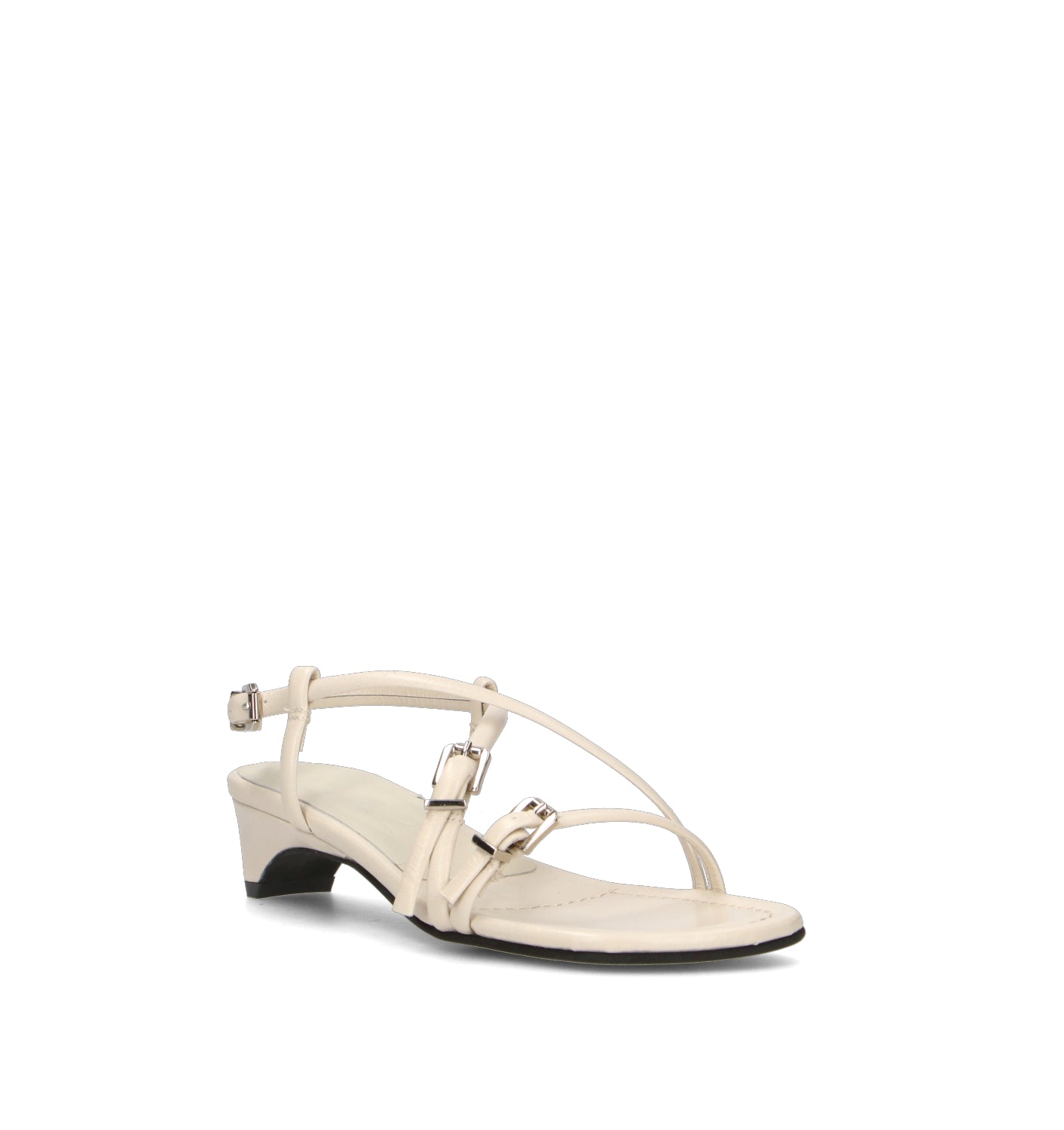 POEVE Sandalo donna bianco in pelle