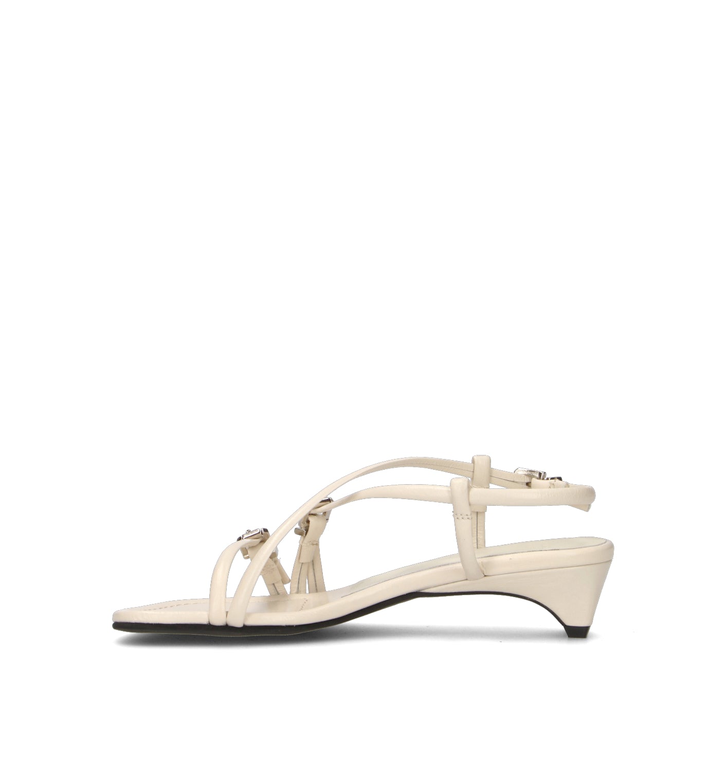 POEVE Sandalo donna bianco in pelle