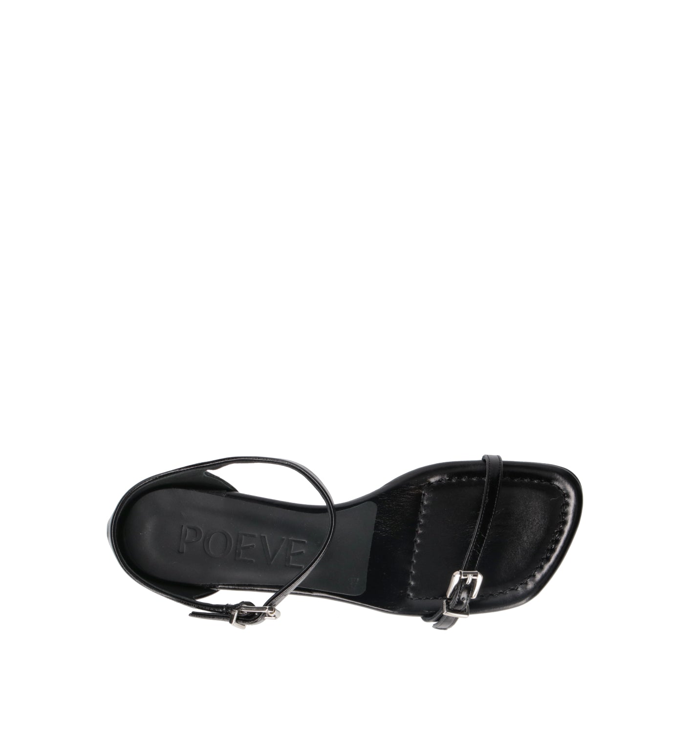 POEVE Sandalo donna nero in pelle