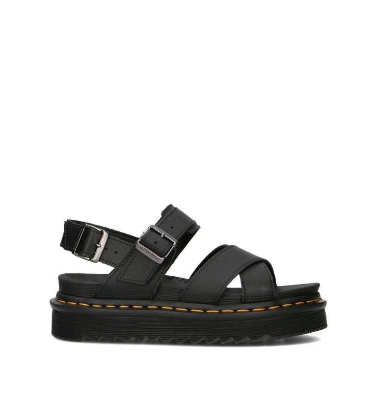 DR. MARTENS Sandalo donna nero in pelle