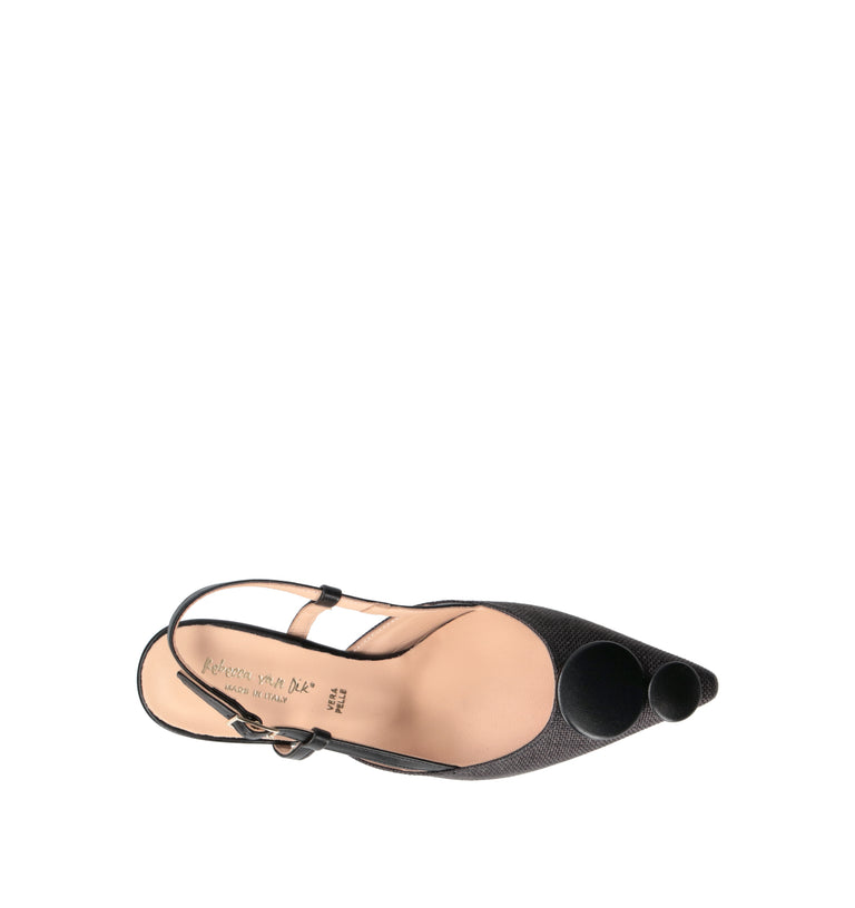 REBECCA VAN DIK Slingback donna nera