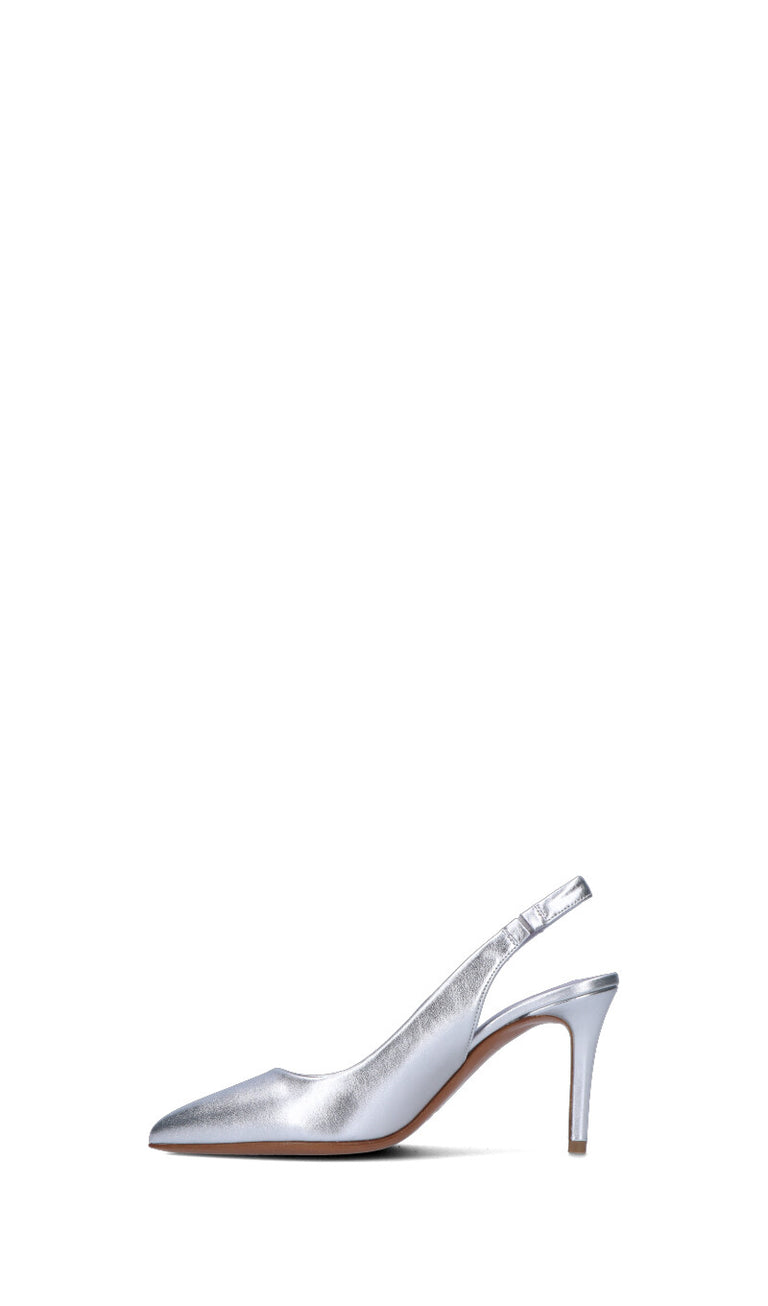 ALBANO Slingback donna argento in pelle