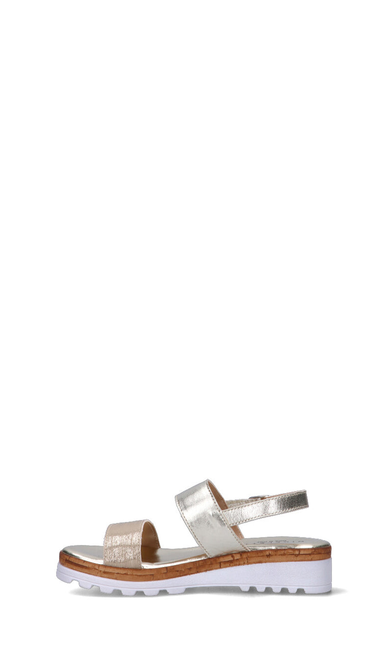 MIDELETTE Sandalo donna oro in pelle