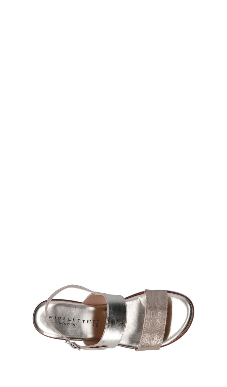 MIDELETTE Sandalo donna oro in pelle