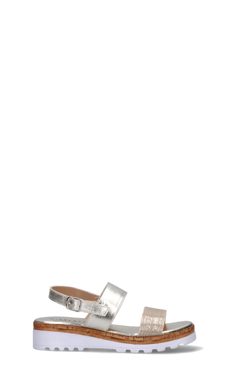MIDELETTE Sandalo donna oro in pelle