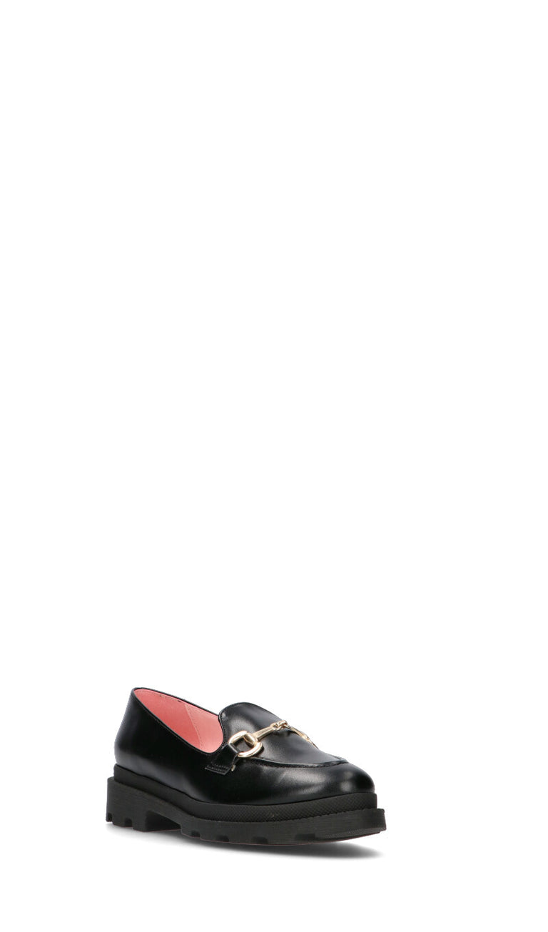 BIANCOANTICO Mocassino donna nero in pelle