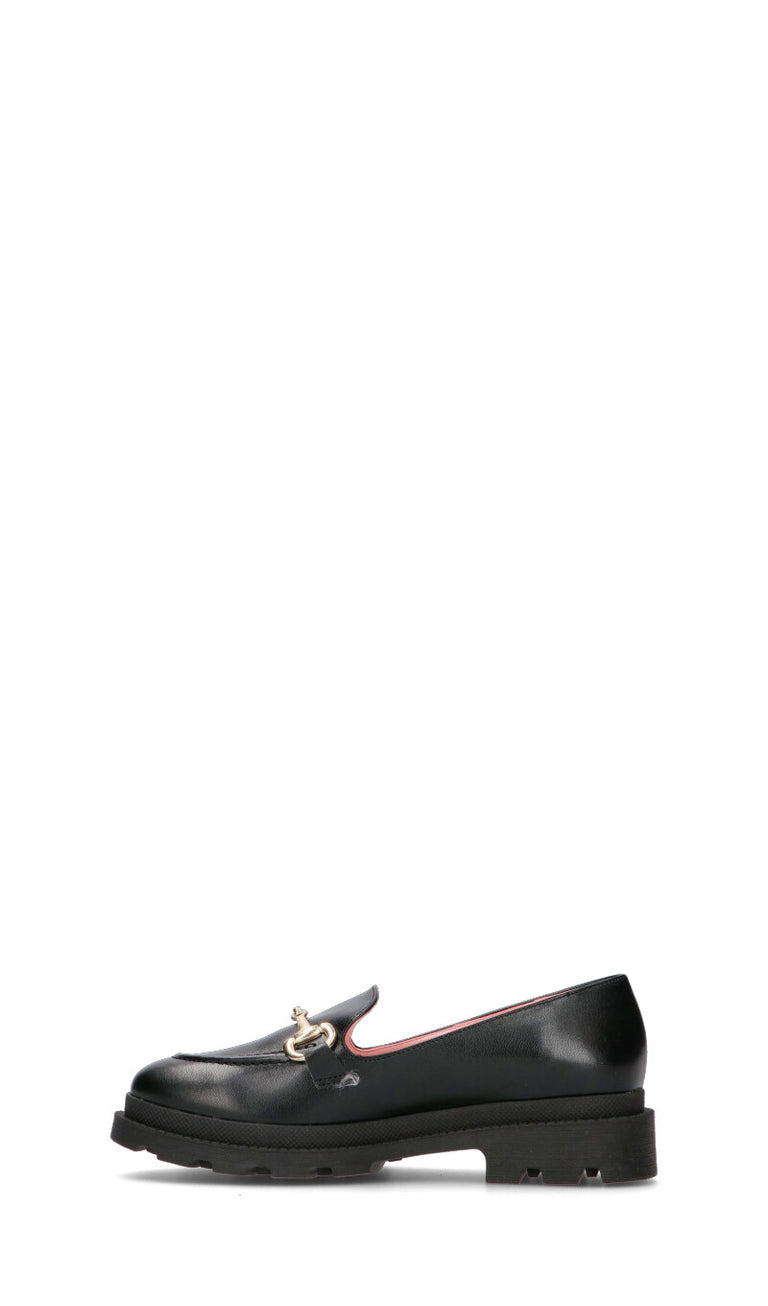 BIANCOANTICO Mocassino donna nero in pelle