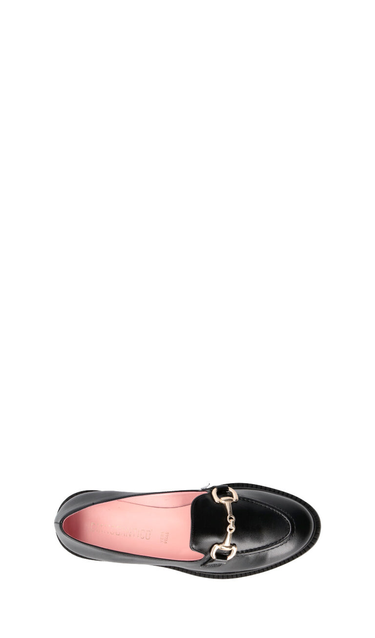 BIANCOANTICO Mocassino donna nero in pelle