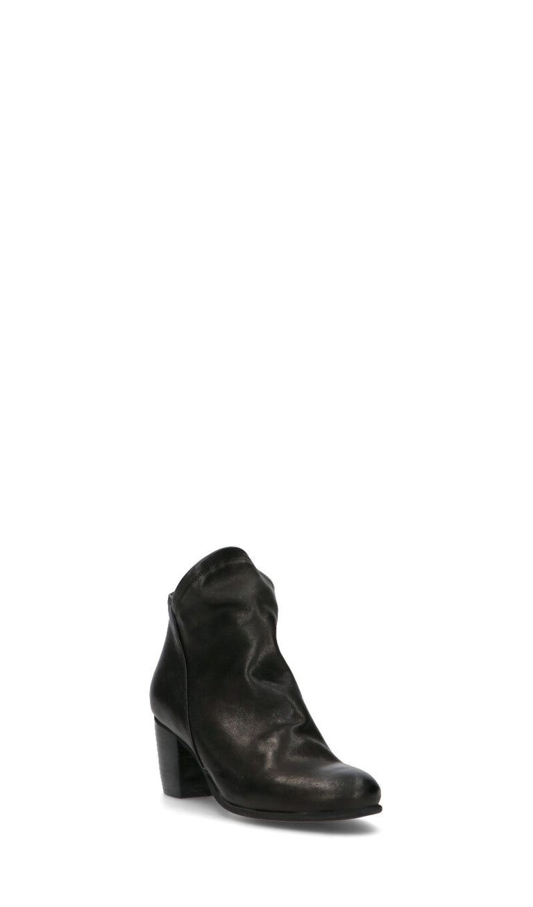 MEZZETINTE Tronchetto donna nero in pelle