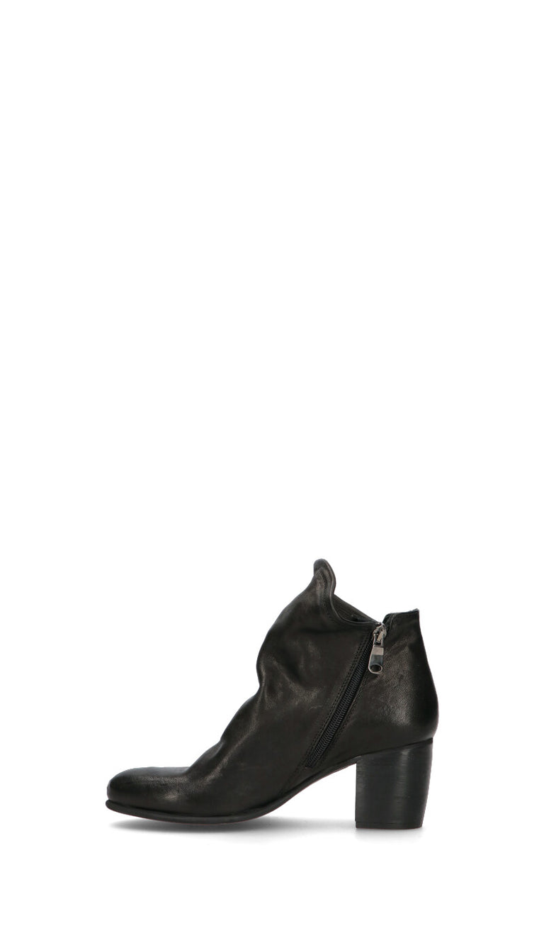 MEZZETINTE Tronchetto donna nero in pelle