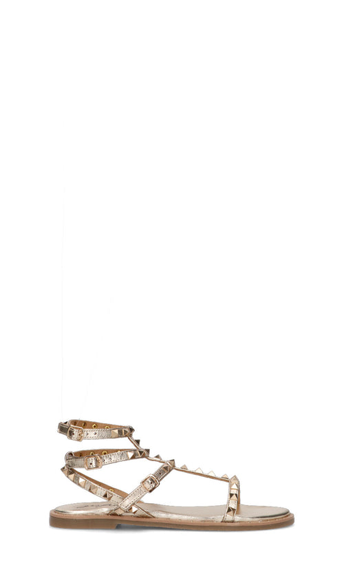 GRAFIA Sandalo donna platino in pelle