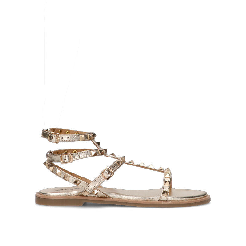 GRAFIA Sandalo donna platino in pelle