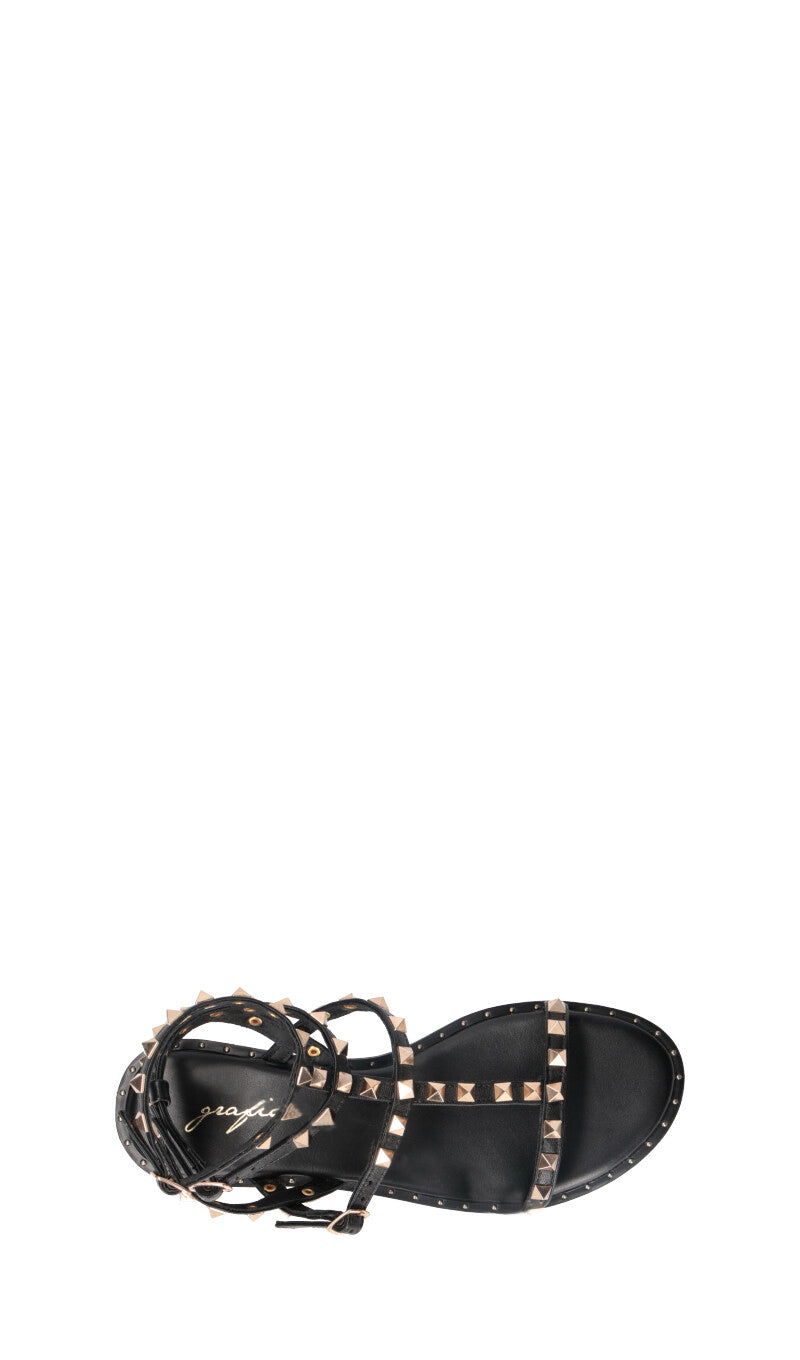 GRAFIA Sandalo donna nero in pelle