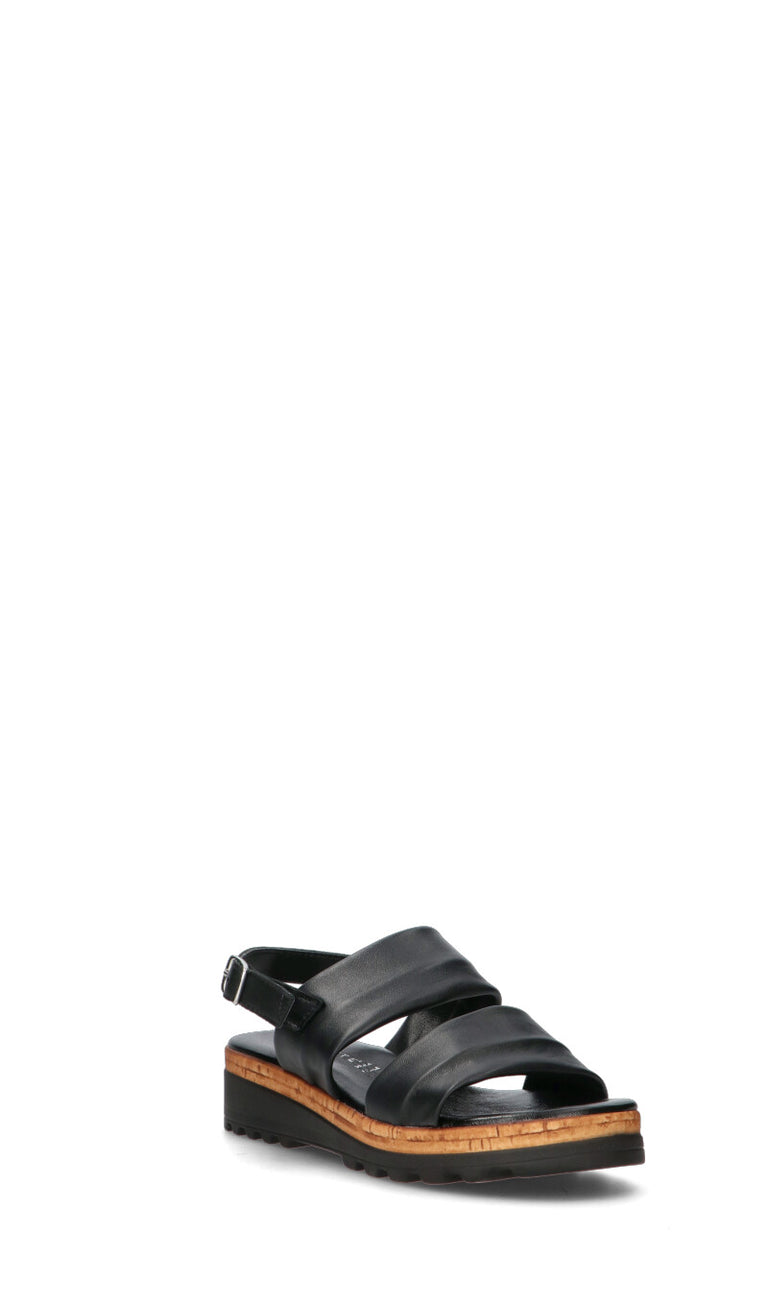 MIDELETTE Sandalo donna nero in pelle