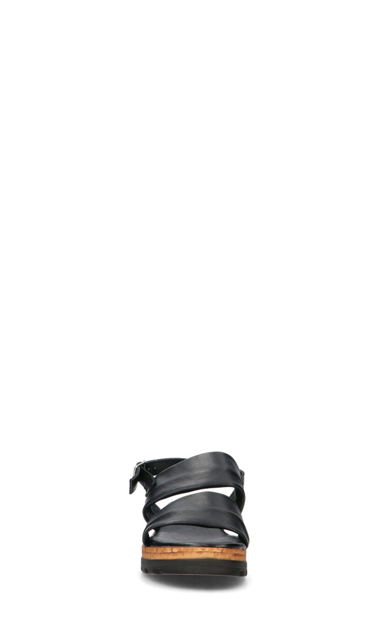 MIDELETTE Sandalo donna nero in pelle