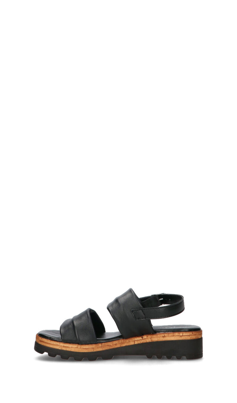 MIDELETTE Sandalo donna nero in pelle