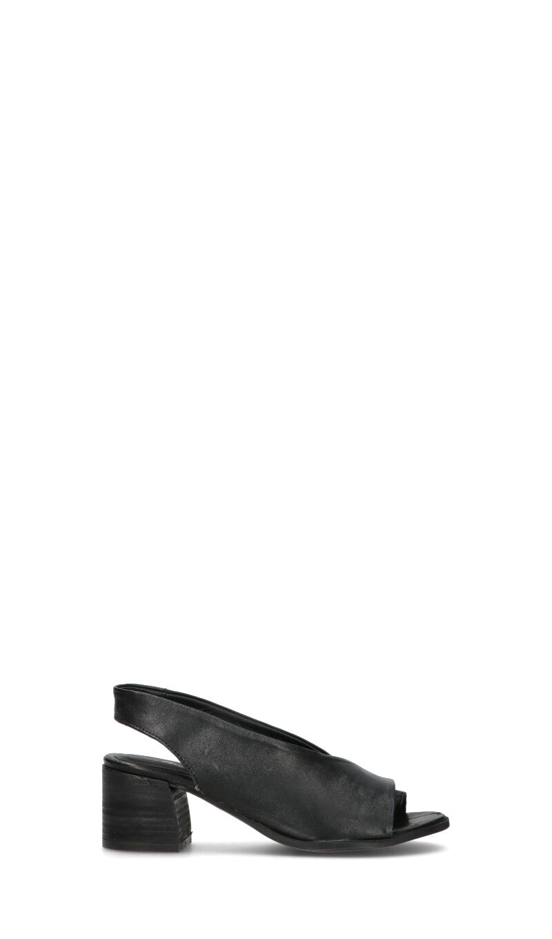 MEZZETINTE Sandalo donna nero in pelle