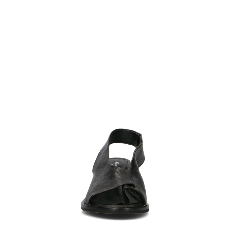 MEZZETINTE Sandalo donna nero in pelle