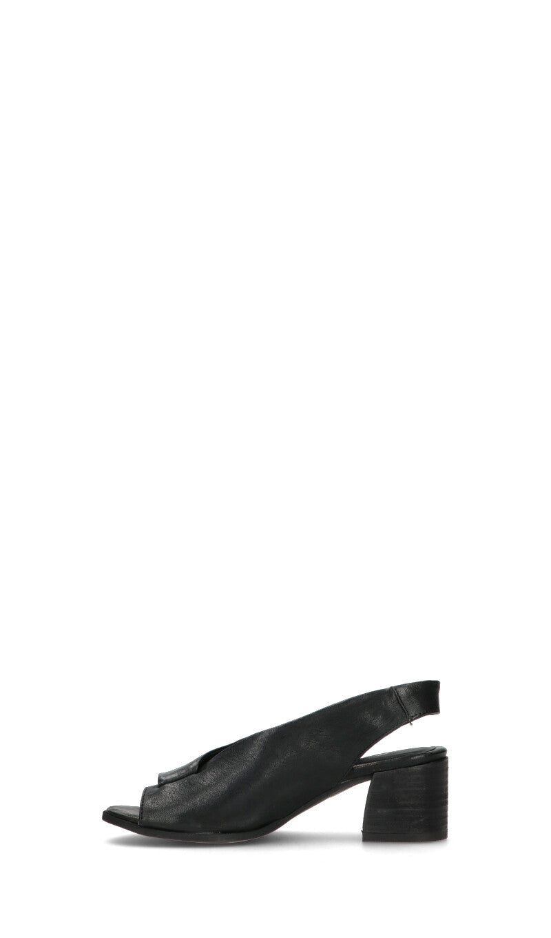 MEZZETINTE Sandalo donna nero in pelle