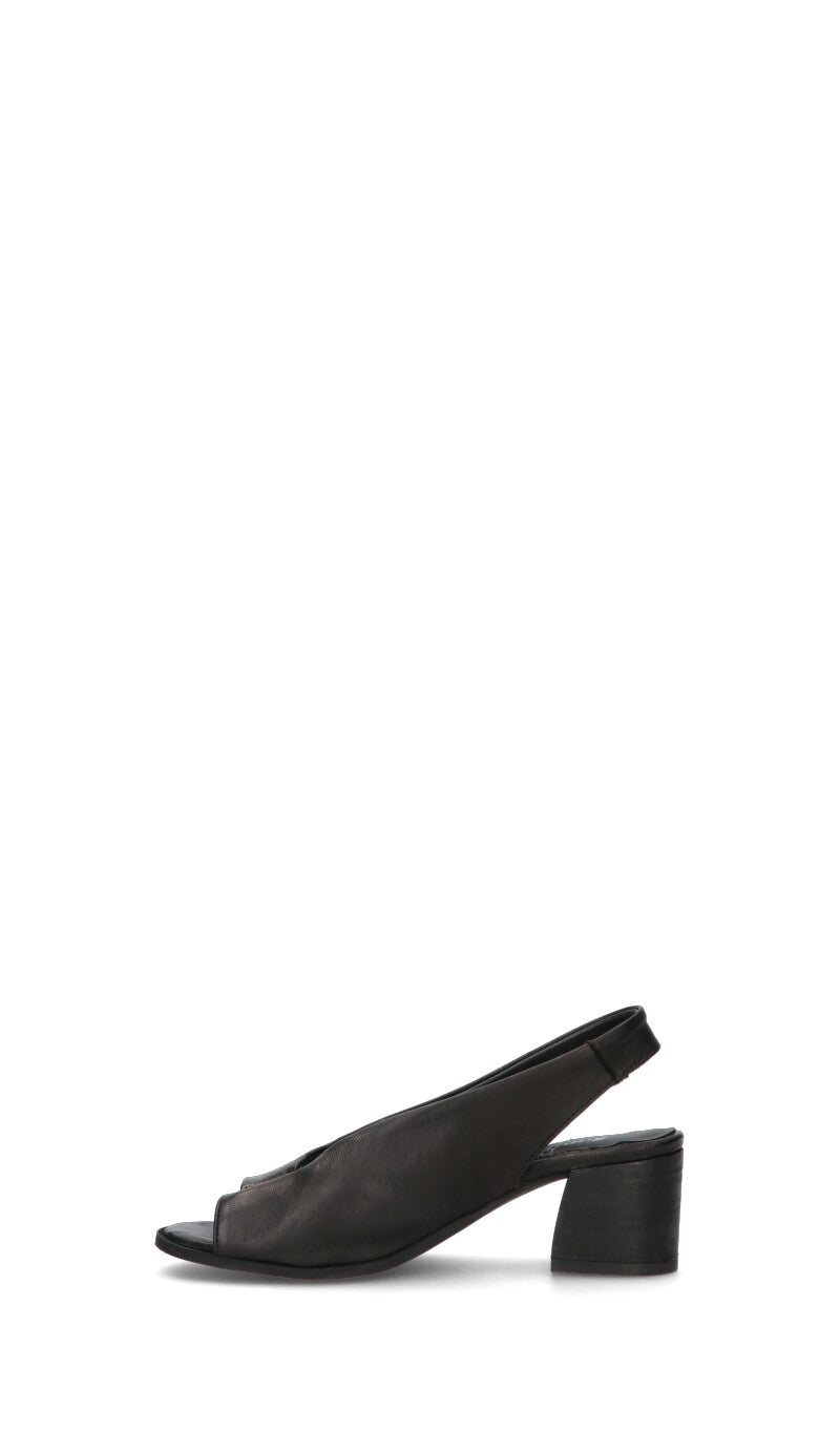 MEZZETINTE Sandalo donna nero in pelle