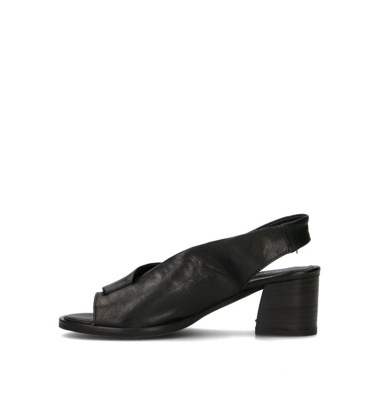 MEZZETINTE Sandalo donna nero in pelle