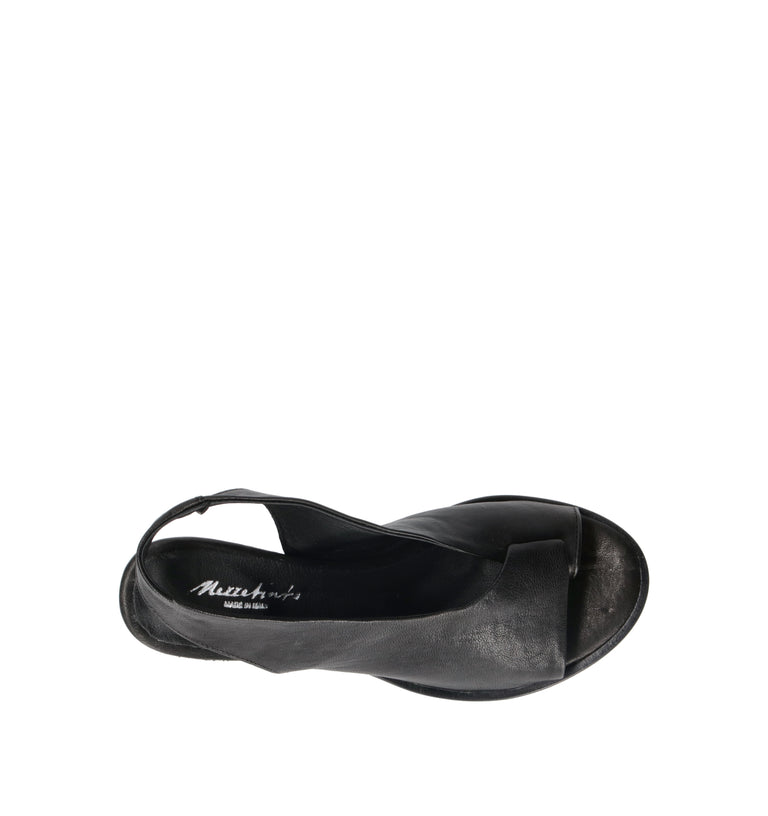 MEZZETINTE Sandalo donna nero in pelle