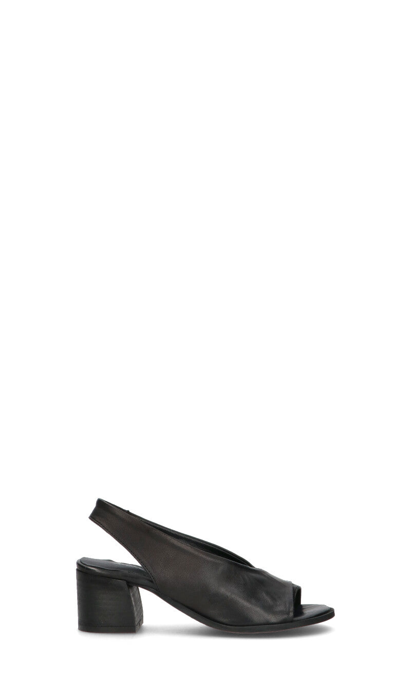 MEZZETINTE Sandalo donna nero in pelle
