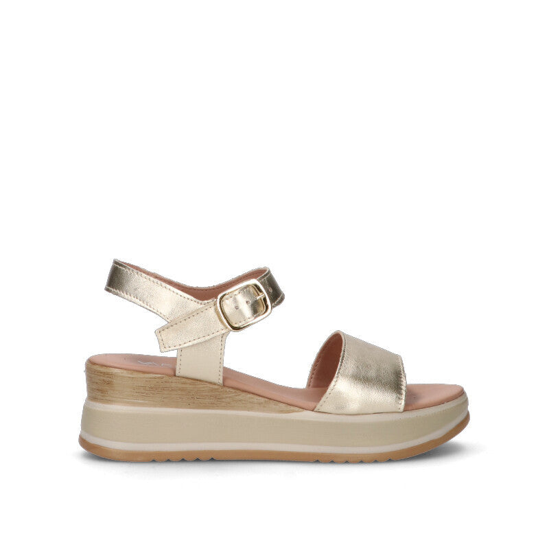 VARIOPINTO Sandalo donna oro in pelle