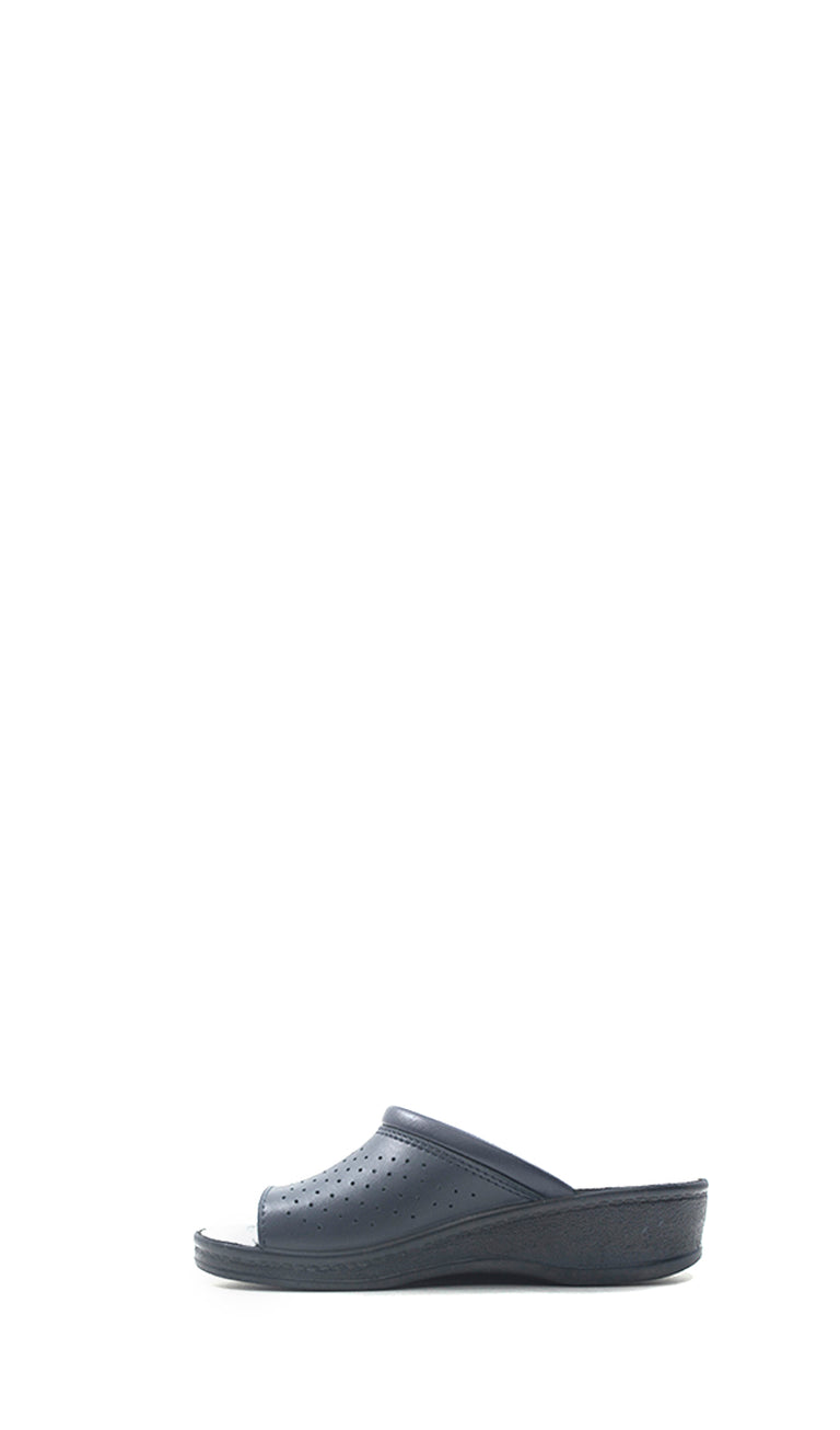 SANITAL LIGHT Ciabatta donna blu in pelle rivestita