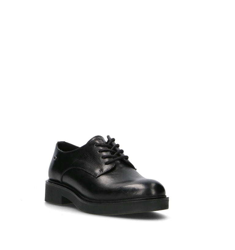 VALLEVERDE Stringata donna nera in pelle