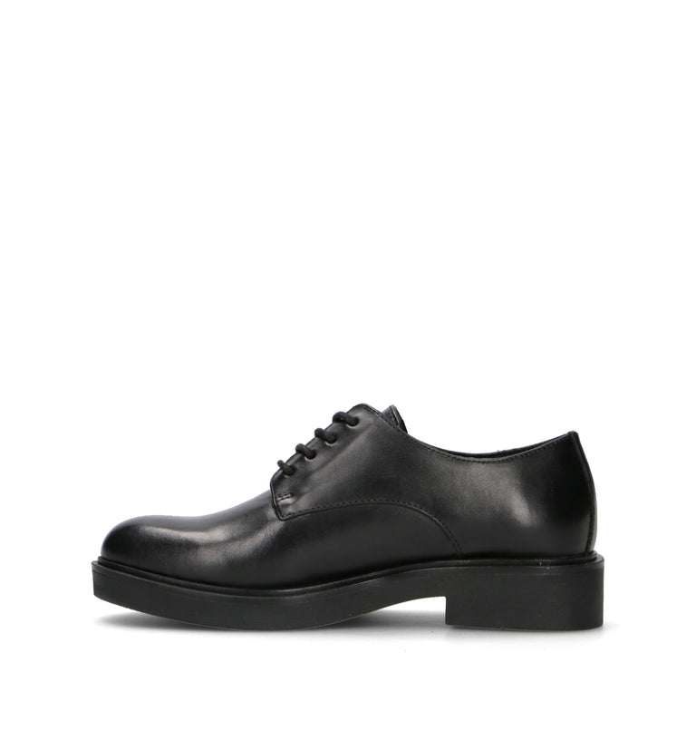 VALLEVERDE Stringata donna nera in pelle