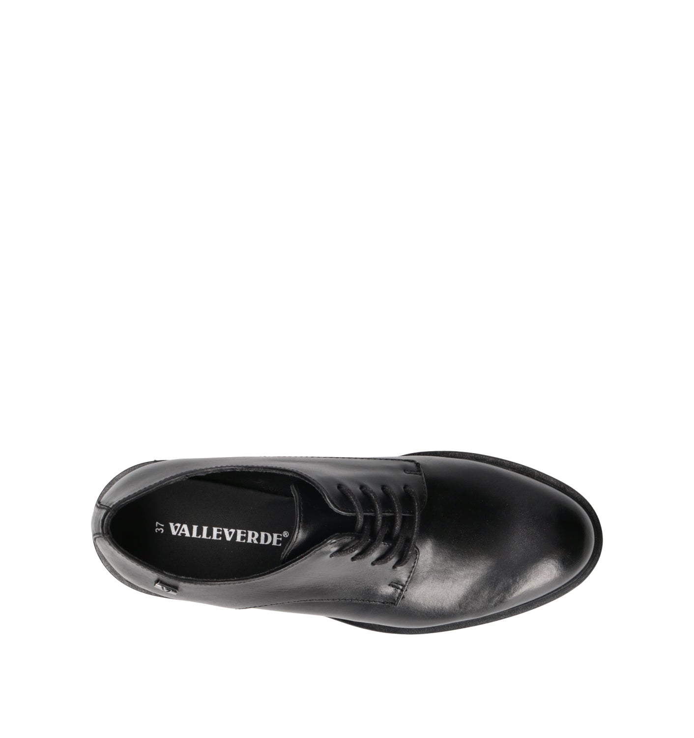 VALLEVERDE Stringata donna nera in pelle